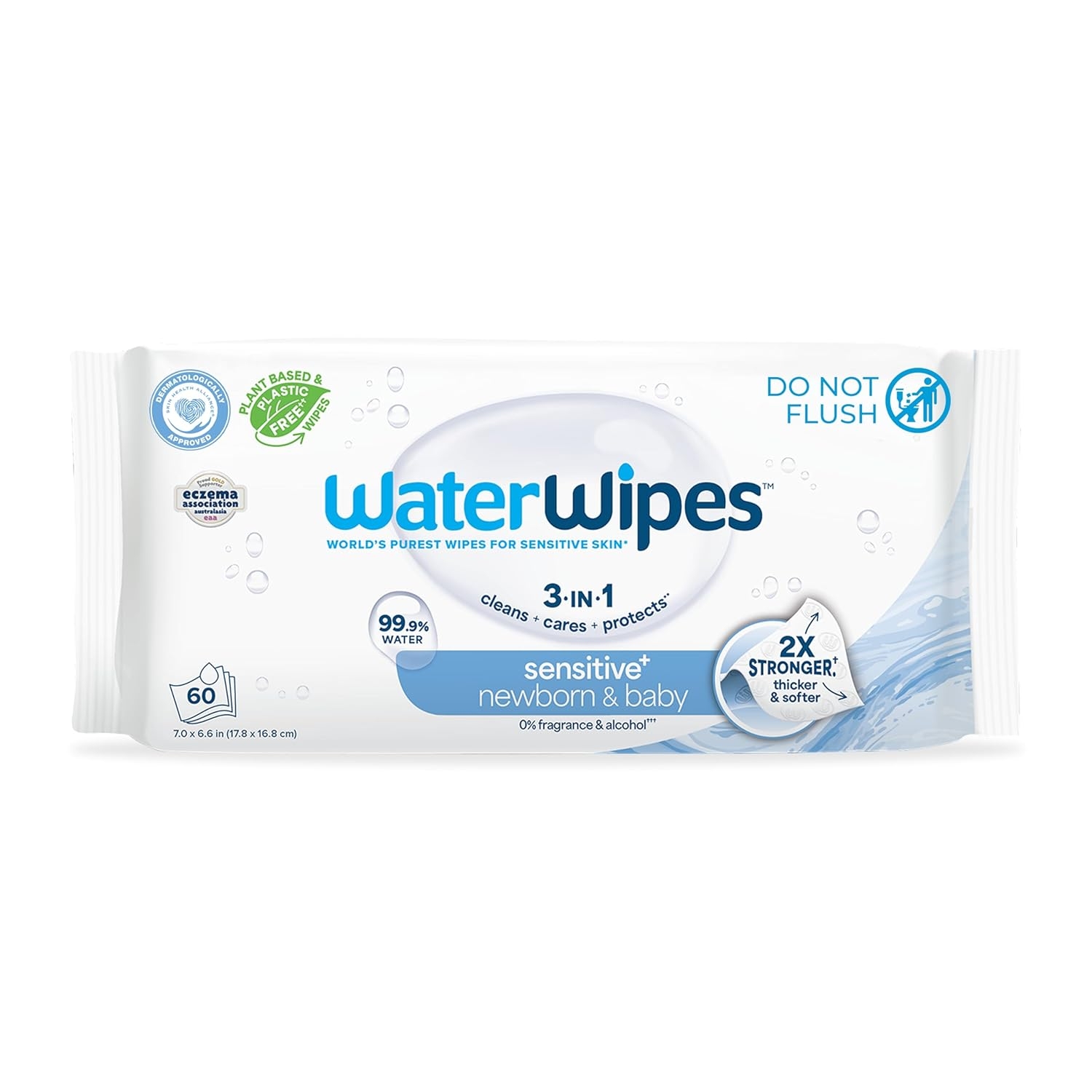 WaterWipes Sensitive+ Newborn & Baby Wipes, 3-In-1 Cleans, Cares, Protects, 99.9% Water, Unscented & Hypoallergenic, 720 Count (12 Packs) - Image 16