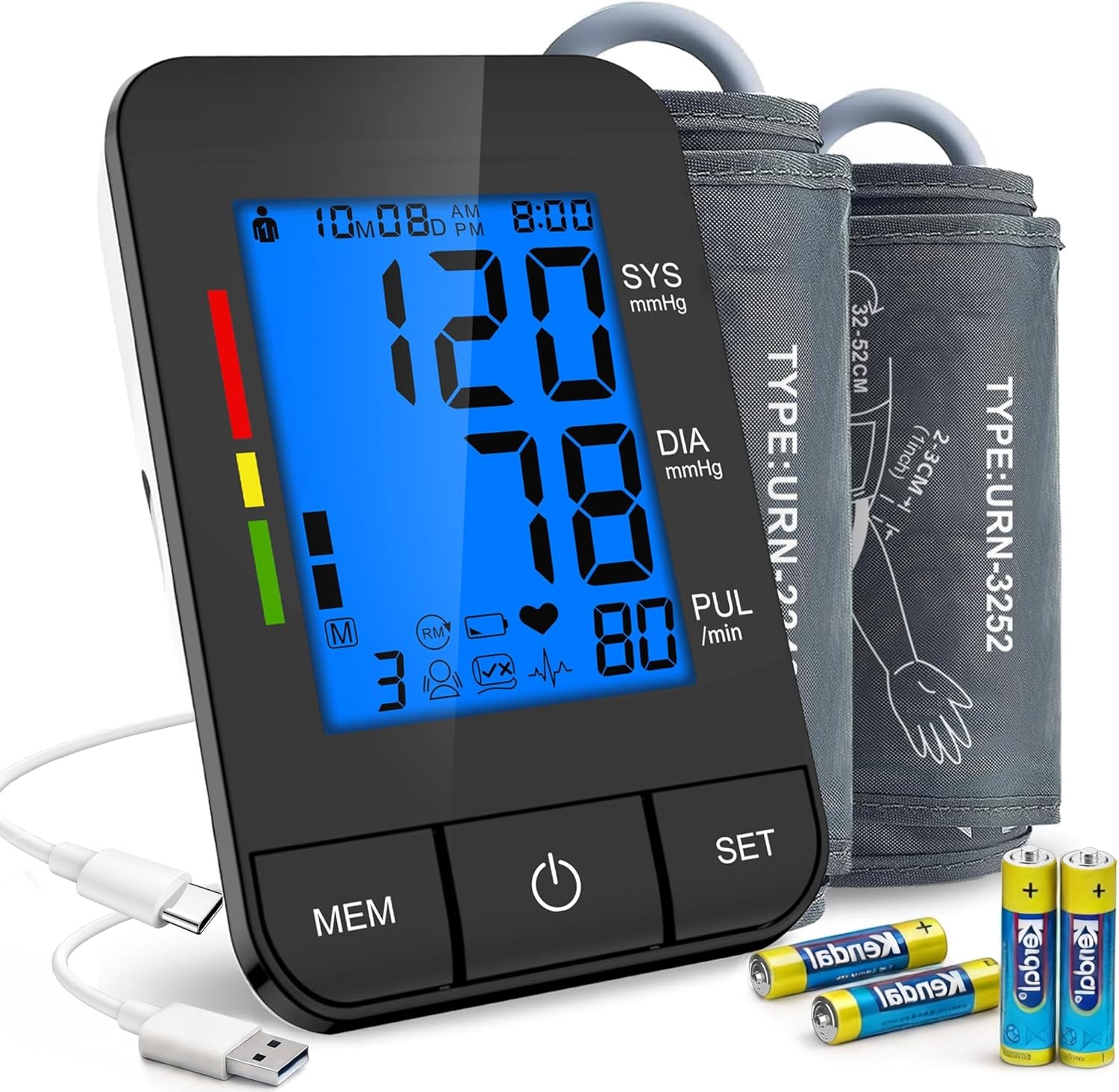 Automatic Upper Arm Blood Pressure Monitor for Home Use with 9-17in & 13-21in L/XL/Extra Large Cuff, Accurate Measurement Guidance, Portable Fit Big Arms BP Machine - Image 9