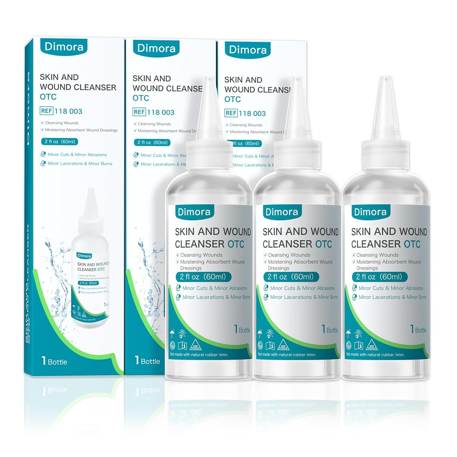 Dimora Skin and Wound Cleanser, OTC First Aid Antiseptic Cleanser,Moistening Absorbent Antibacterial Wound Dressings for Cuts, Abrasions, Lacerations, Burns, Skin Cleansing and Rinsing -8oz / 237mL - Image 12