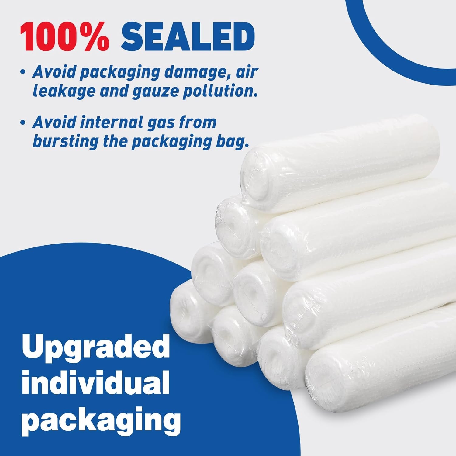 AZEN 100 Pack Gauze Rolls Bandages, 3 in x 4.1 Yards, First Aid Supplies & Premium Medical Supplies, Bandage Wrap Vet Wrap - Image 4
