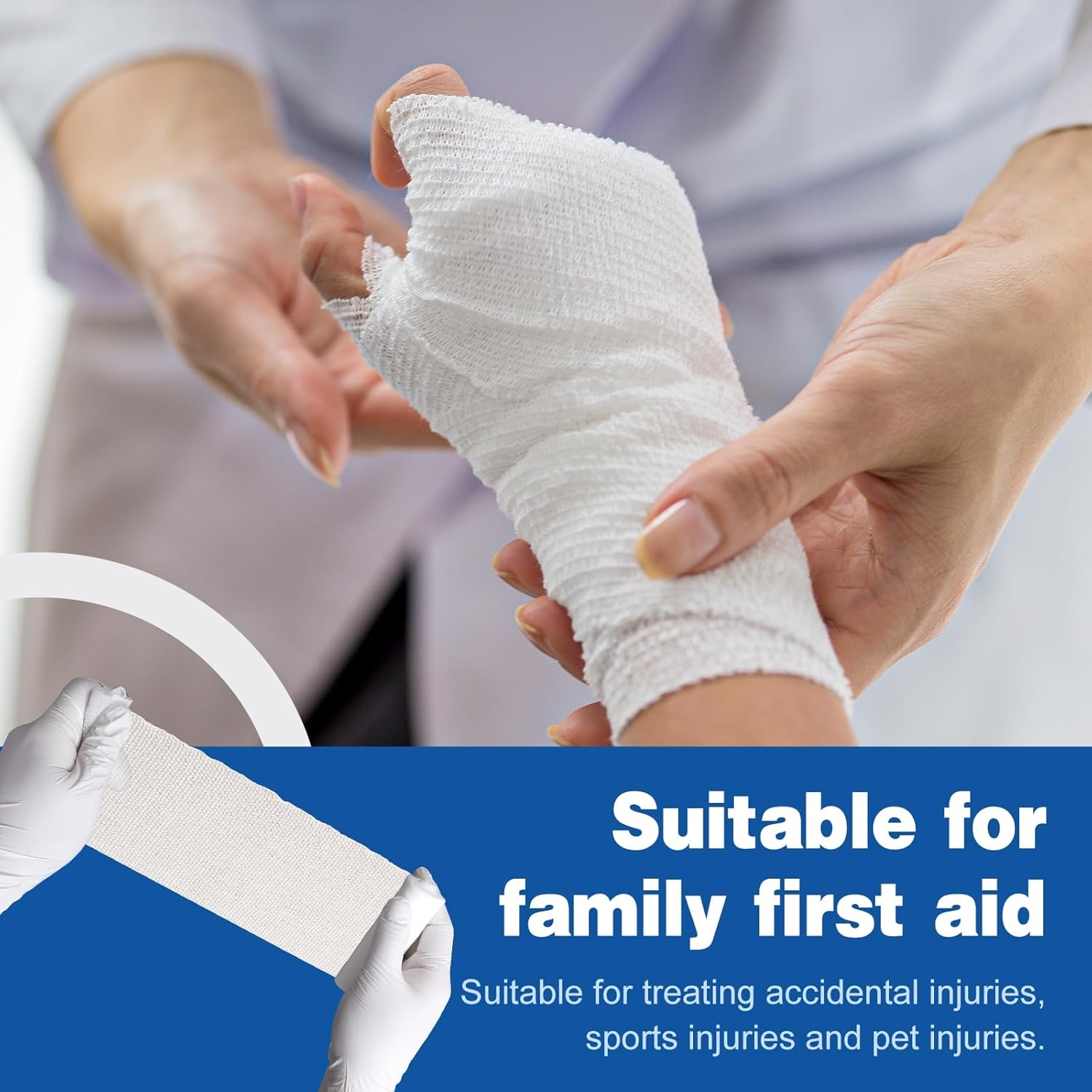 AZEN 100 Pack Gauze Rolls Bandages, 3 in x 4.1 Yards, First Aid Supplies & Premium Medical Supplies, Bandage Wrap Vet Wrap - Image 7