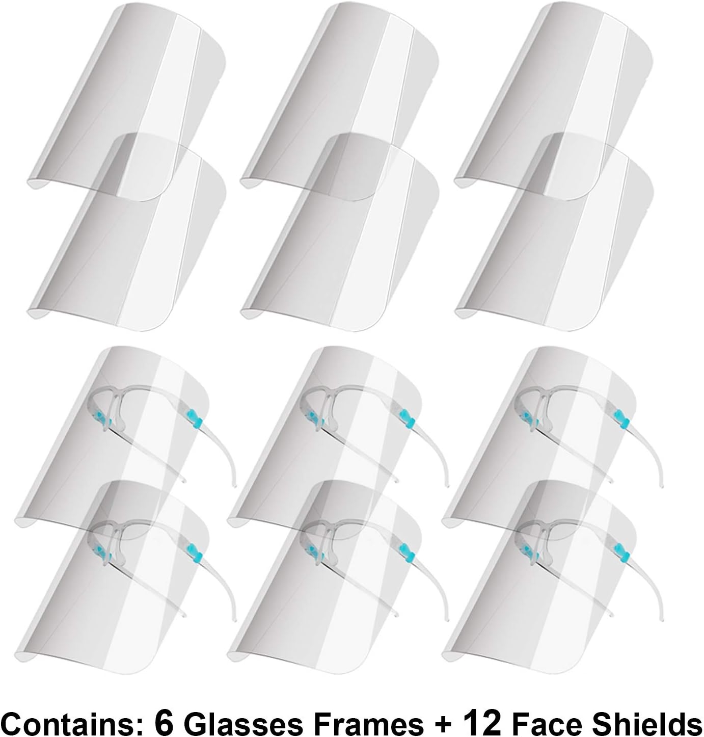 salipt Anti-fog Reusable Face Shields with Glasses Frame Set for Men and Women,6 Glasses and 12 Shields - Image 7