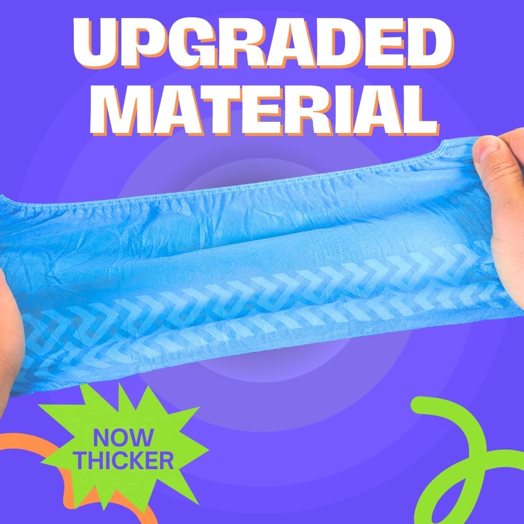Frontline Disposable Shoe Covers Non-Slip – Premium Non-Woven, Durable, Booties Shoe Protectors – Water Resistant Thick Anti-Slip - One Size Fits Most, Indoor Use (100 Pack) - Image 3