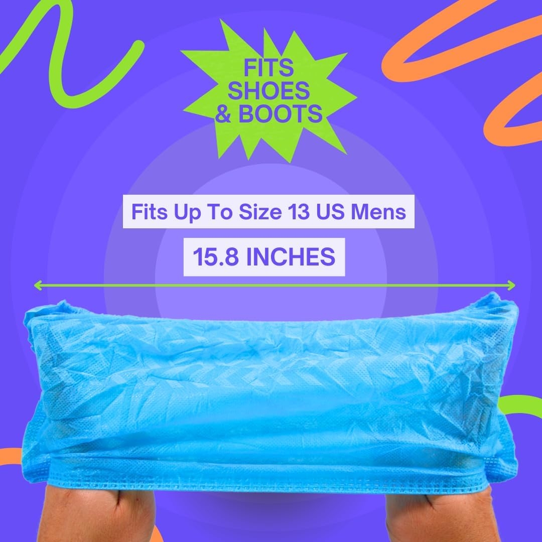 Frontline Disposable Shoe Covers Non-Slip – Premium Non-Woven, Durable, Booties Shoe Protectors – Water Resistant Thick Anti-Slip - One Size Fits Most, Indoor Use (100 Pack) - Image 6